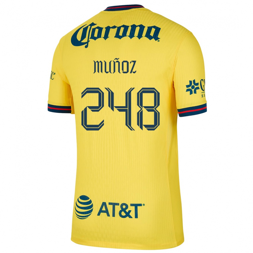 キッズフットボールDiego Muñoz#248黄 青ホームシャツ2024/25ジャージーユニフォーム