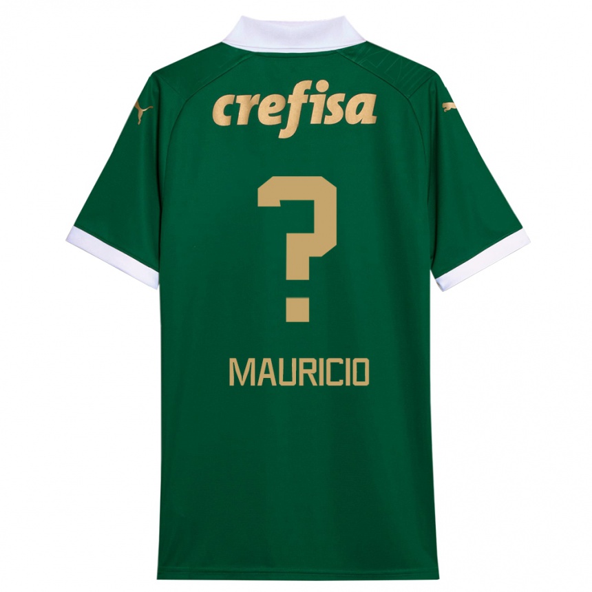 キッズフットボールMauricio#0グリーンホワイトホームシャツ2024/25ジャージーユニフォーム