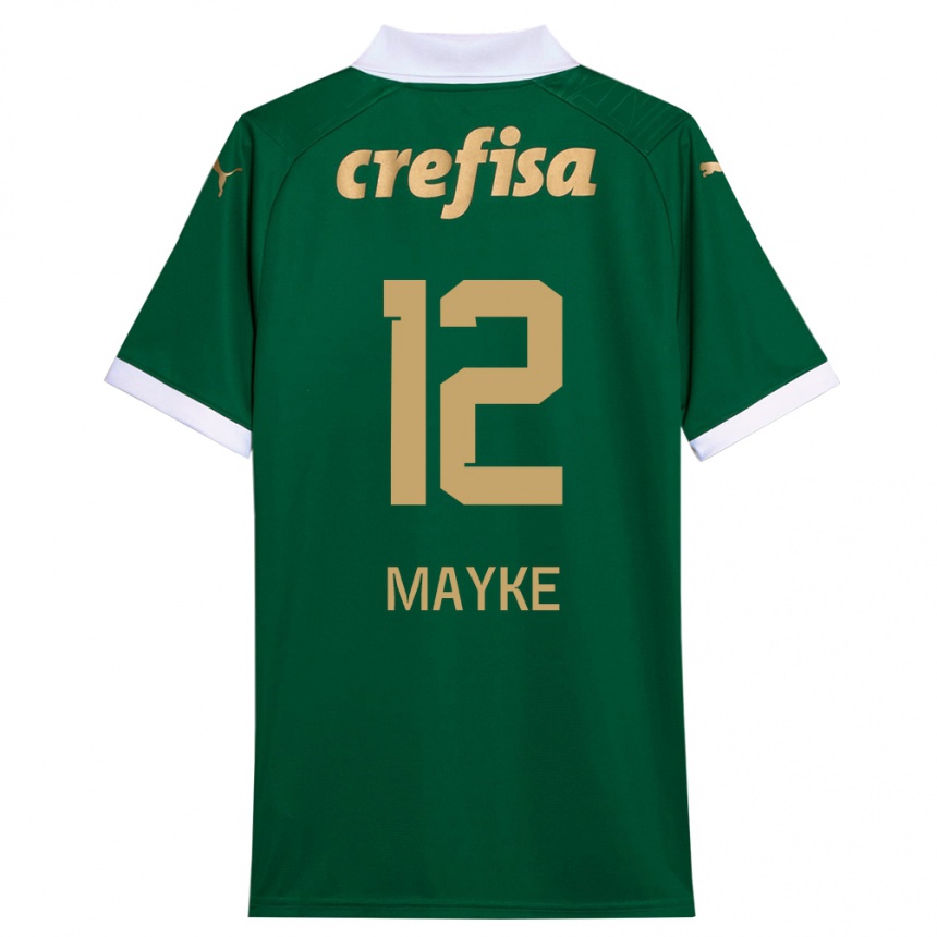 キッズフットボールMayke#12グリーンホワイトホームシャツ2024/25ジャージーユニフォーム