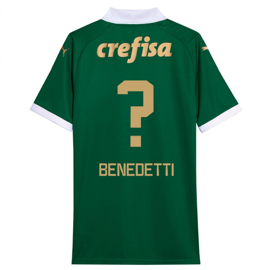 キッズフットボールLuis Benedetti#0グリーンホワイトホームシャツ2024/25ジャージーユニフォーム