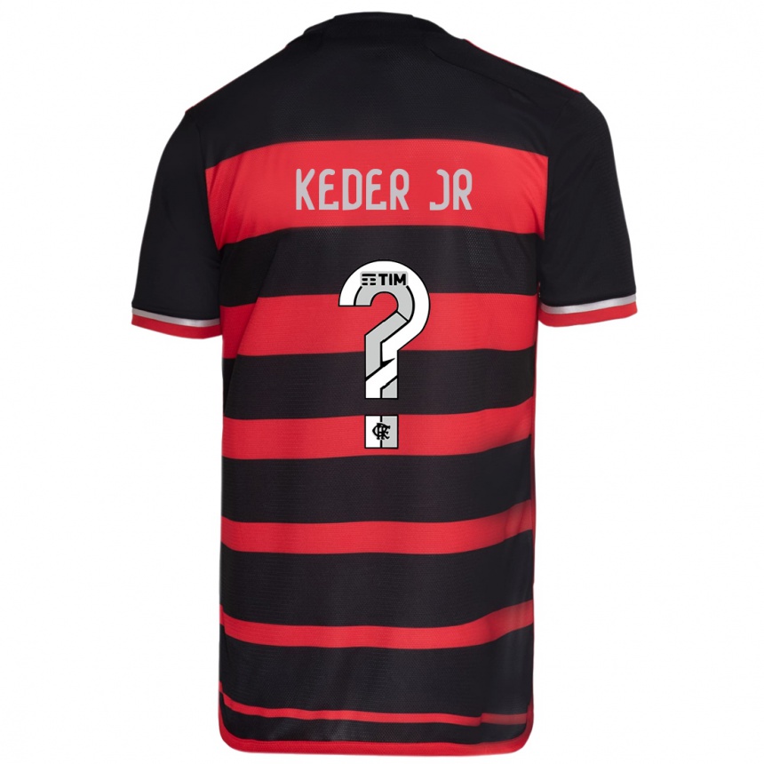 キッズフットボールKeder Jr#0赤、黒ホームシャツ2024/25ジャージーユニフォーム