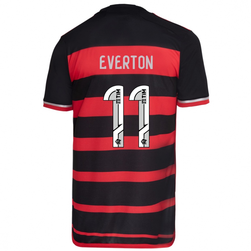 キッズフットボールEverton#11赤、黒ホームシャツ2024/25ジャージーユニフォーム