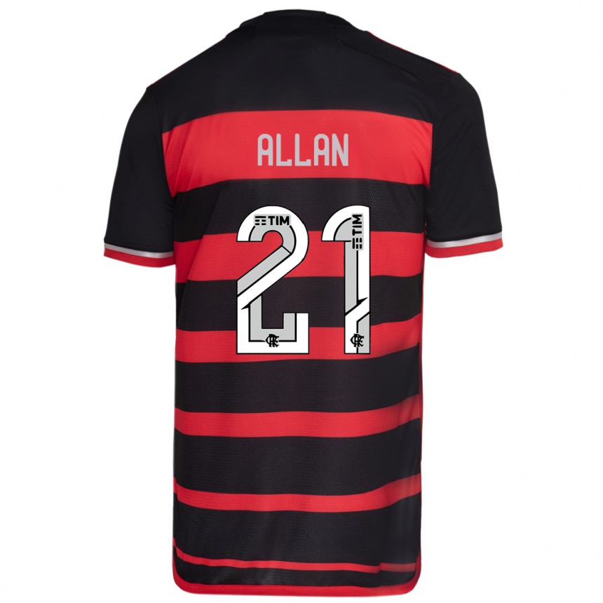 キッズフットボールAllan#21赤、黒ホームシャツ2024/25ジャージーユニフォーム