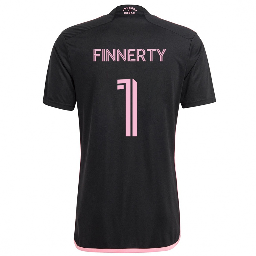 キッズフットボールOwen Finnerty#1黒アウェイシャツ2024/25ジャージーユニフォーム