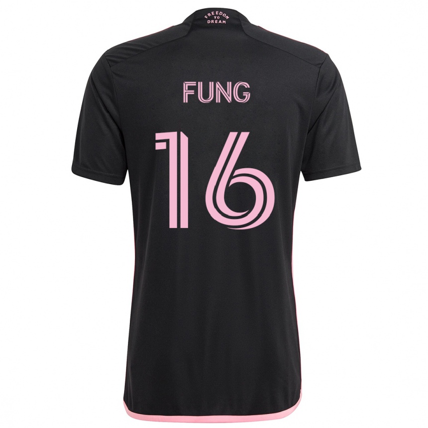 キッズフットボールVictor Fung#16黒アウェイシャツ2024/25ジャージーユニフォーム