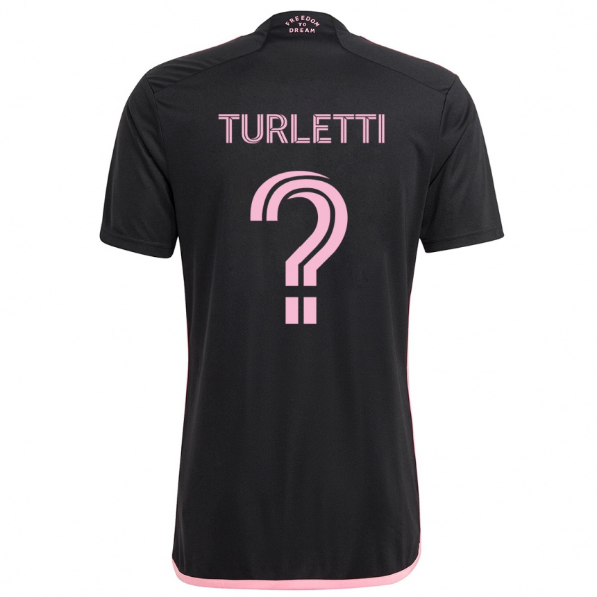 キッズフットボールMateo Turletti#0黒アウェイシャツ2024/25ジャージーユニフォーム