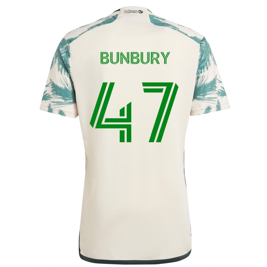 キッズフットボールMataeo Bunbury#47ベージュブラウンアウェイシャツ2024/25ジャージーユニフォーム