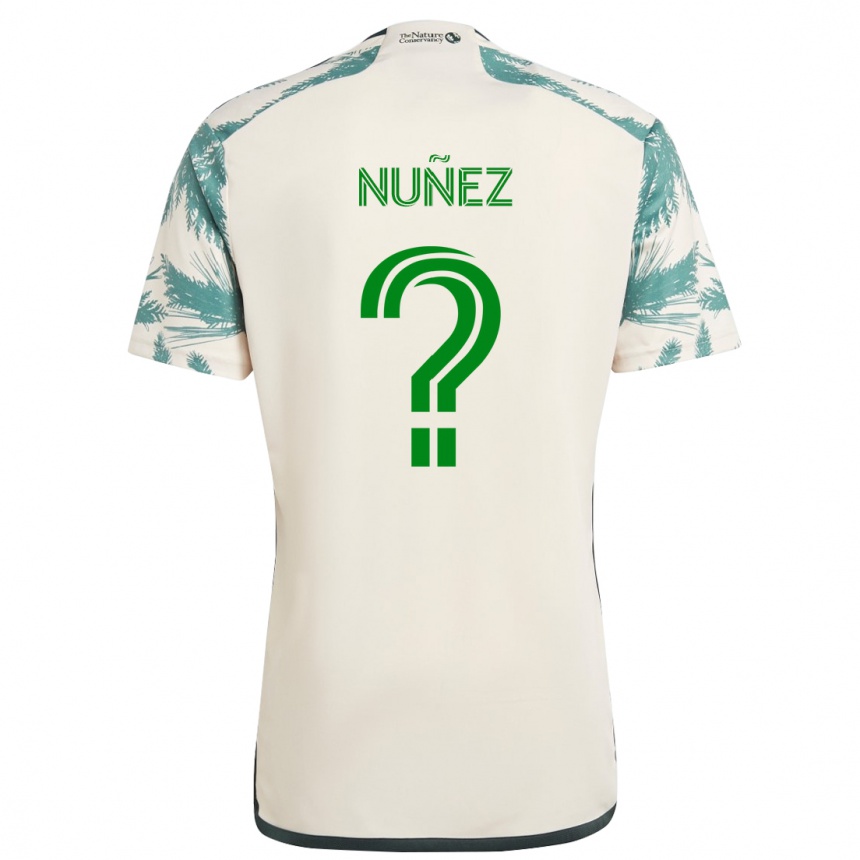 キッズフットボールDaniel Nuñez#0ベージュブラウンアウェイシャツ2024/25ジャージーユニフォーム