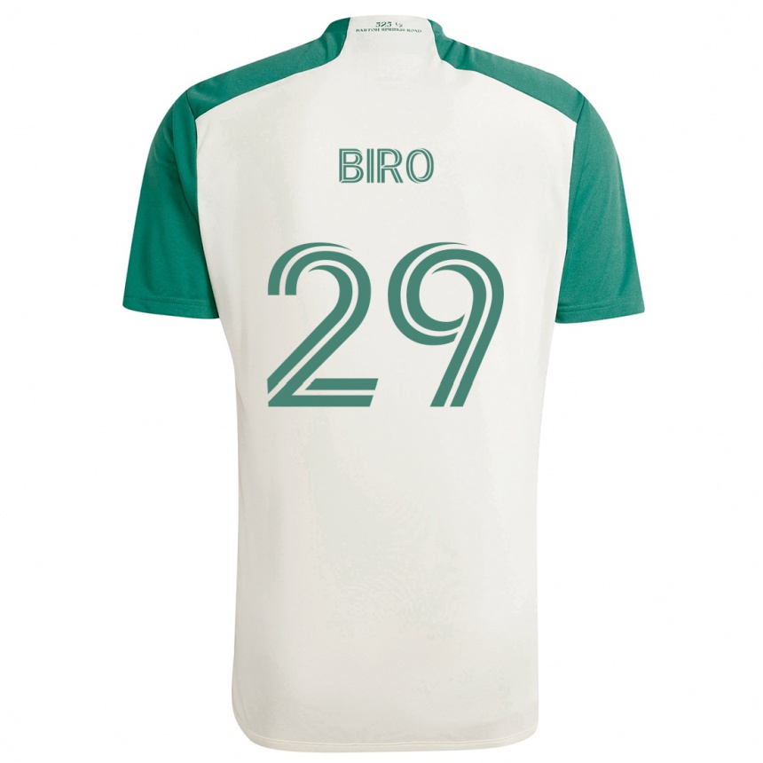 キッズフットボールGuilherme Biro#29タンカラー グリーンアウェイシャツ2024/25ジャージーユニフォーム