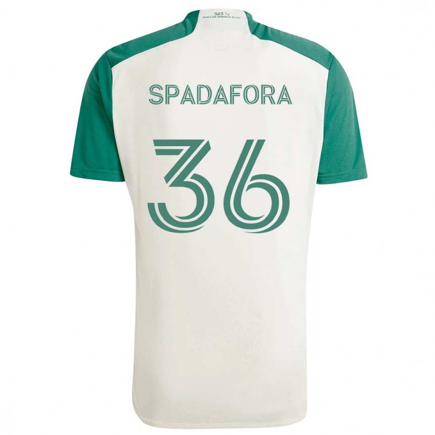 キッズフットボールLuke Spadafora#36タンカラー グリーンアウェイシャツ2024/25ジャージーユニフォーム