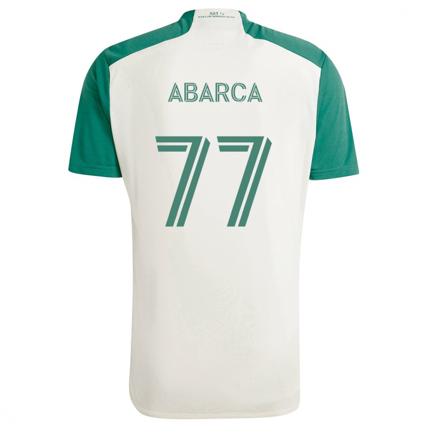 キッズフットボールDiego Abarca#77タンカラー グリーンアウェイシャツ2024/25ジャージーユニフォーム