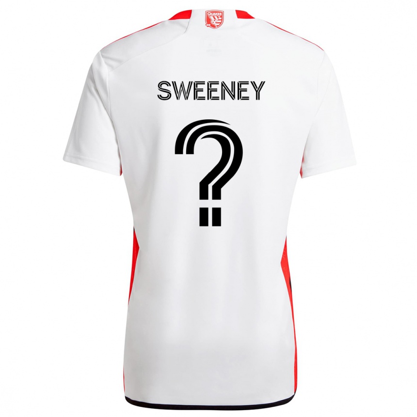 キッズフットボールD Sweeney#0赤、白アウェイシャツ2024/25ジャージーユニフォーム