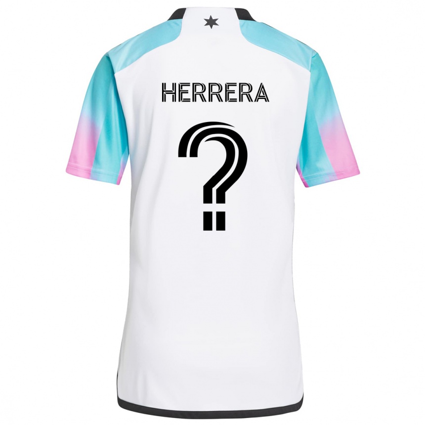 キッズフットボールOscar Herrera#0白 青 黒アウェイシャツ2024/25ジャージーユニフォーム