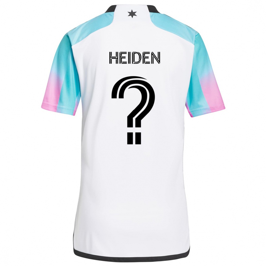 キッズフットボールAdam Heiden#0白 青 黒アウェイシャツ2024/25ジャージーユニフォーム