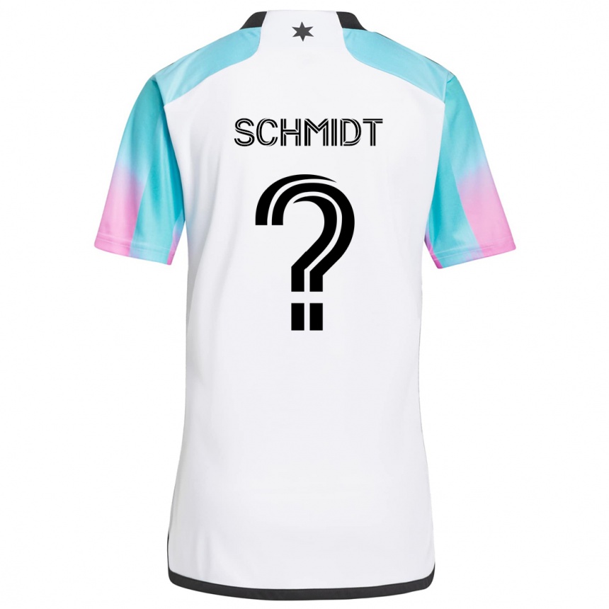 キッズフットボールWilliam Schmidt#0白 青 黒アウェイシャツ2024/25ジャージーユニフォーム