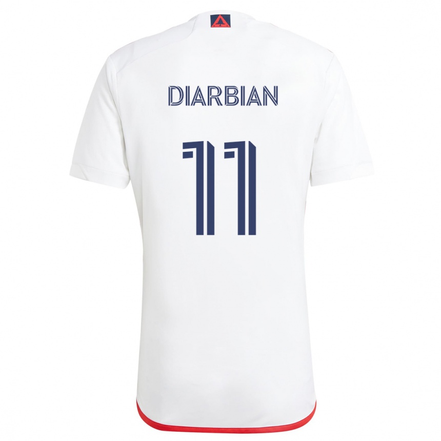 キッズフットボールGevork Diarbian#11赤、白アウェイシャツ2024/25ジャージーユニフォーム