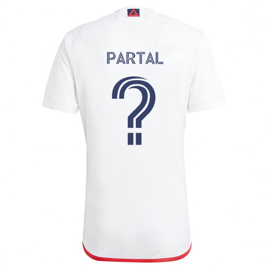 キッズフットボールJoshua Partal#0赤、白アウェイシャツ2024/25ジャージーユニフォーム