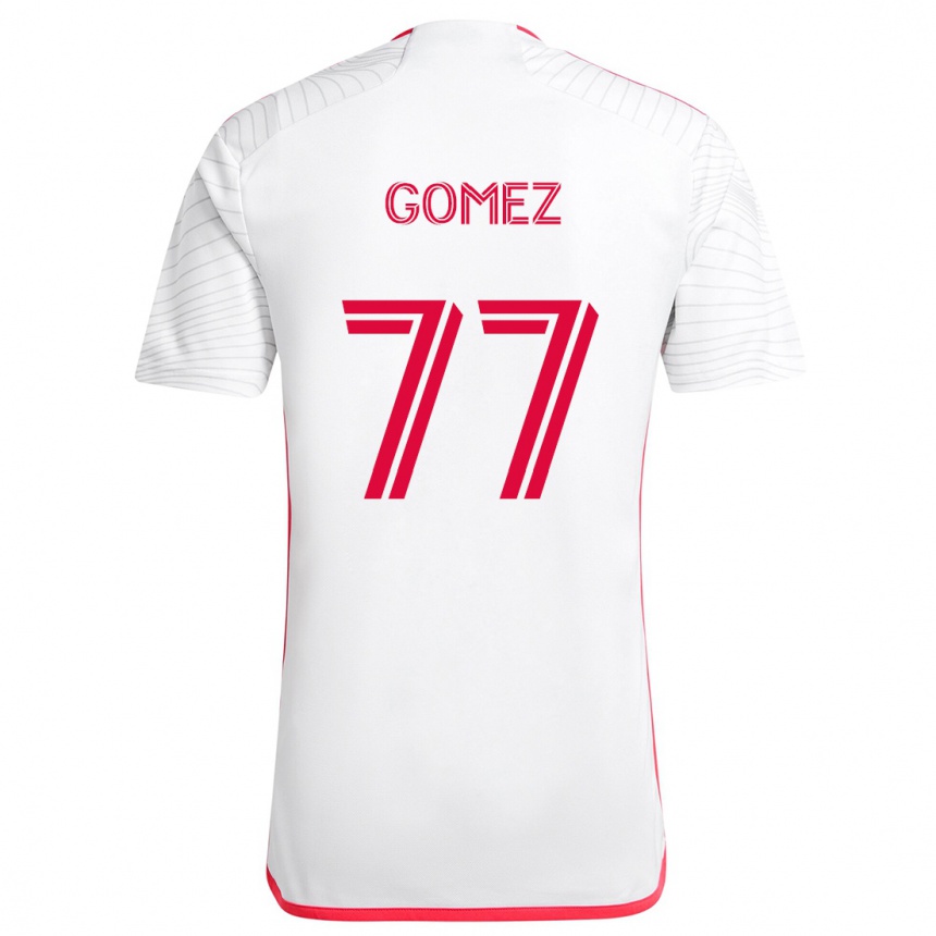 キッズフットボールSam Gomez#77赤、白アウェイシャツ2024/25ジャージーユニフォーム