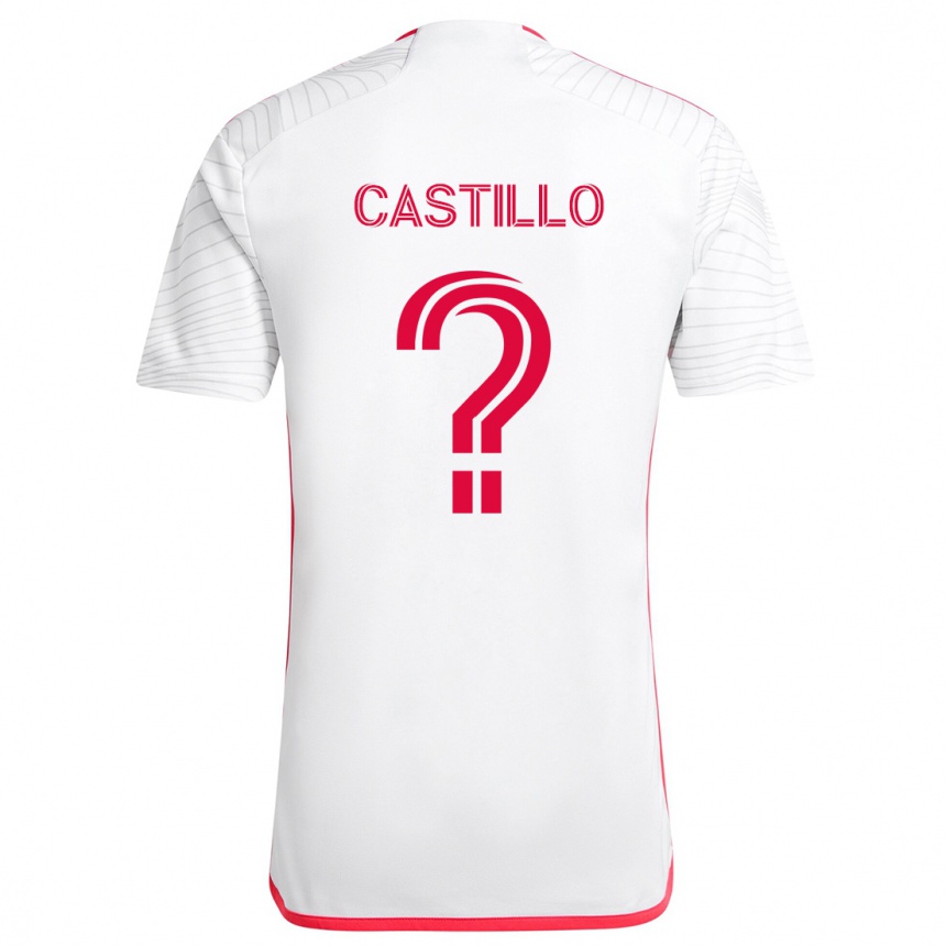 キッズフットボールJayson Castillo#0赤、白アウェイシャツ2024/25ジャージーユニフォーム