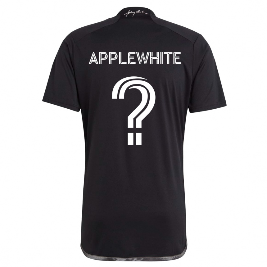 キッズフットボールChristopher Applewhite#0黒アウェイシャツ2024/25ジャージーユニフォーム