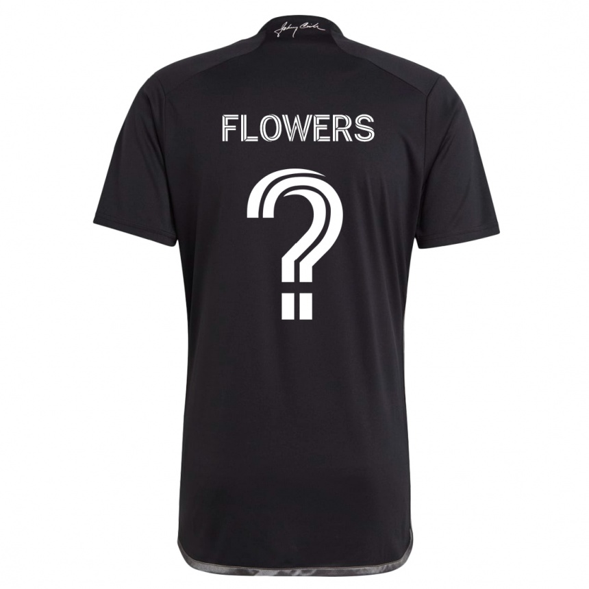 キッズフットボールAshton Flowers#0黒アウェイシャツ2024/25ジャージーユニフォーム