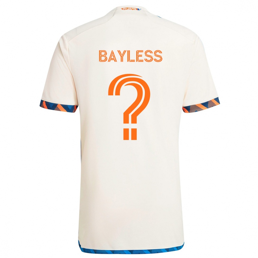 キッズフットボールBlake Bayless#0ホワイトオレンジアウェイシャツ2024/25ジャージーユニフォーム