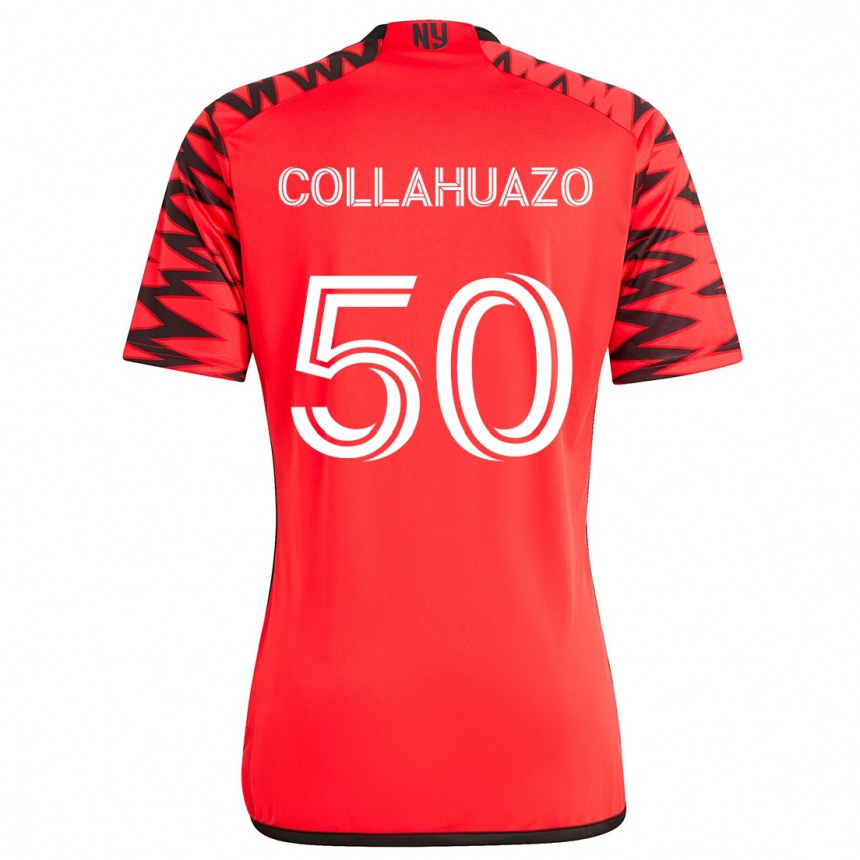 キッズフットボールJair Collahuazo#50赤 黒 白アウェイシャツ2024/25ジャージーユニフォーム