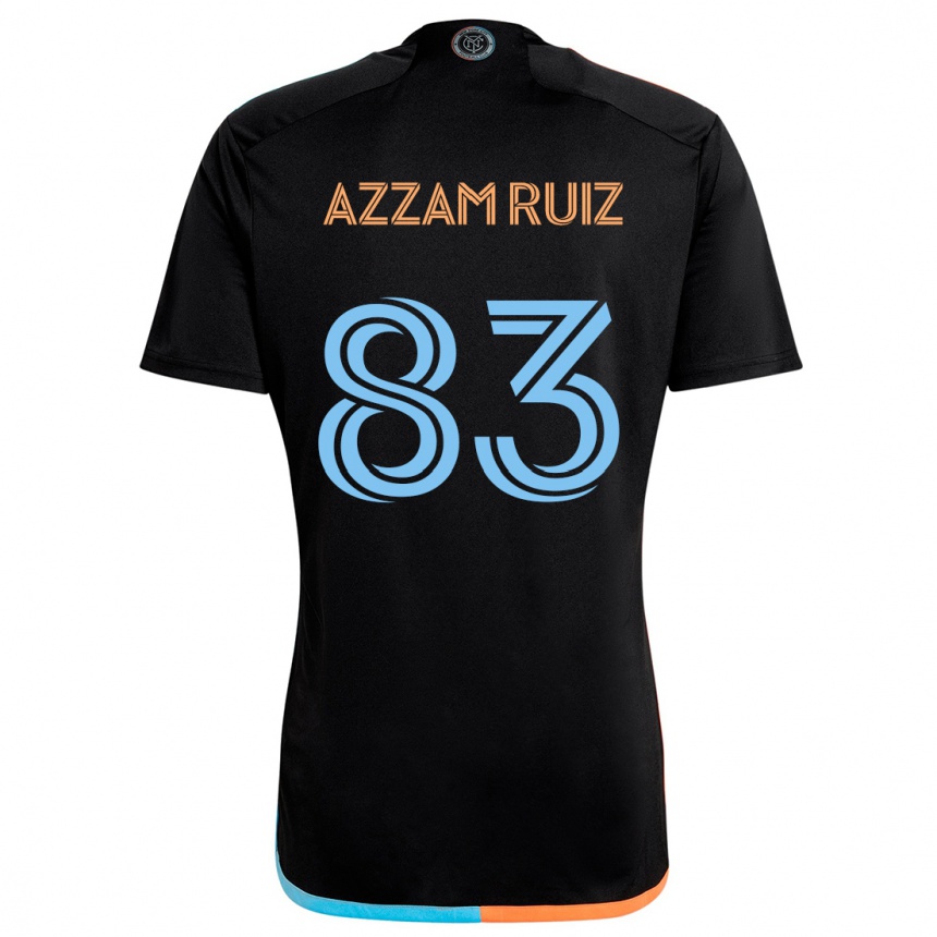 キッズフットボールCamil Azzam Ruiz#83ブラック オレンジ ブルーアウェイシャツ2024/25ジャージーユニフォーム