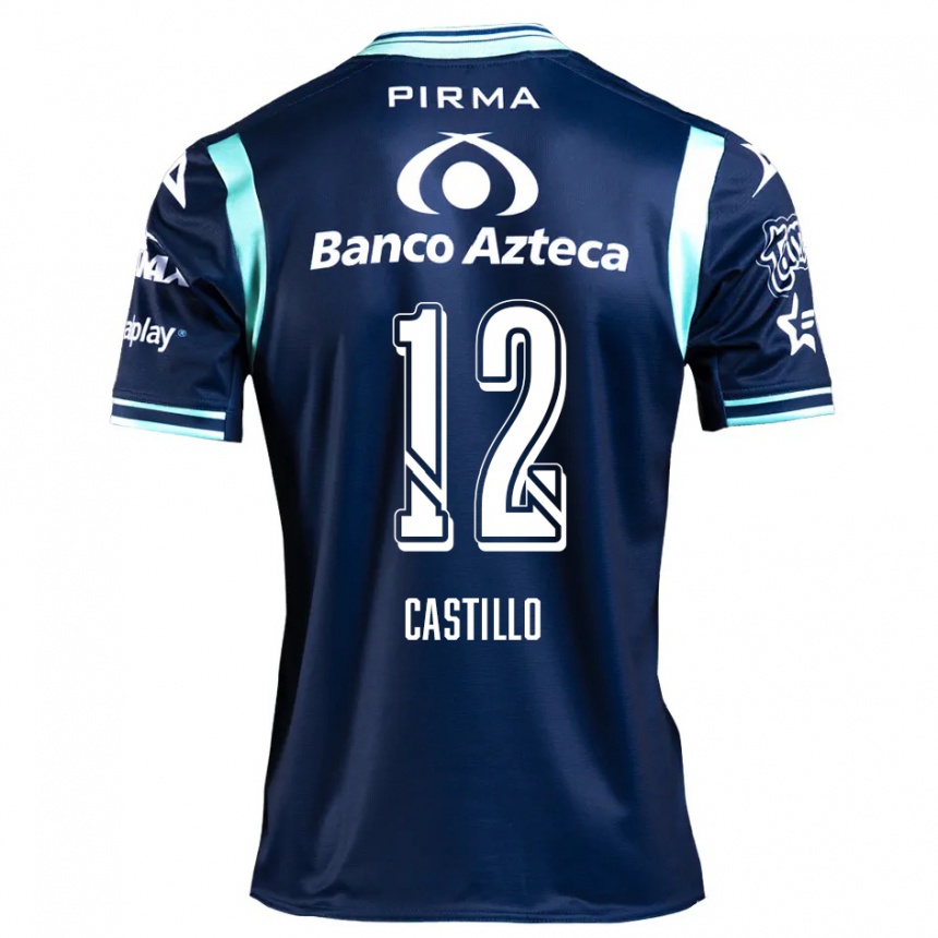 キッズフットボールRaúl Castillo#12ネイビーブルーアウェイシャツ2024/25ジャージーユニフォーム