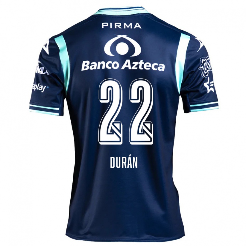 キッズフットボールRafael Durán#22ネイビーブルーアウェイシャツ2024/25ジャージーユニフォーム