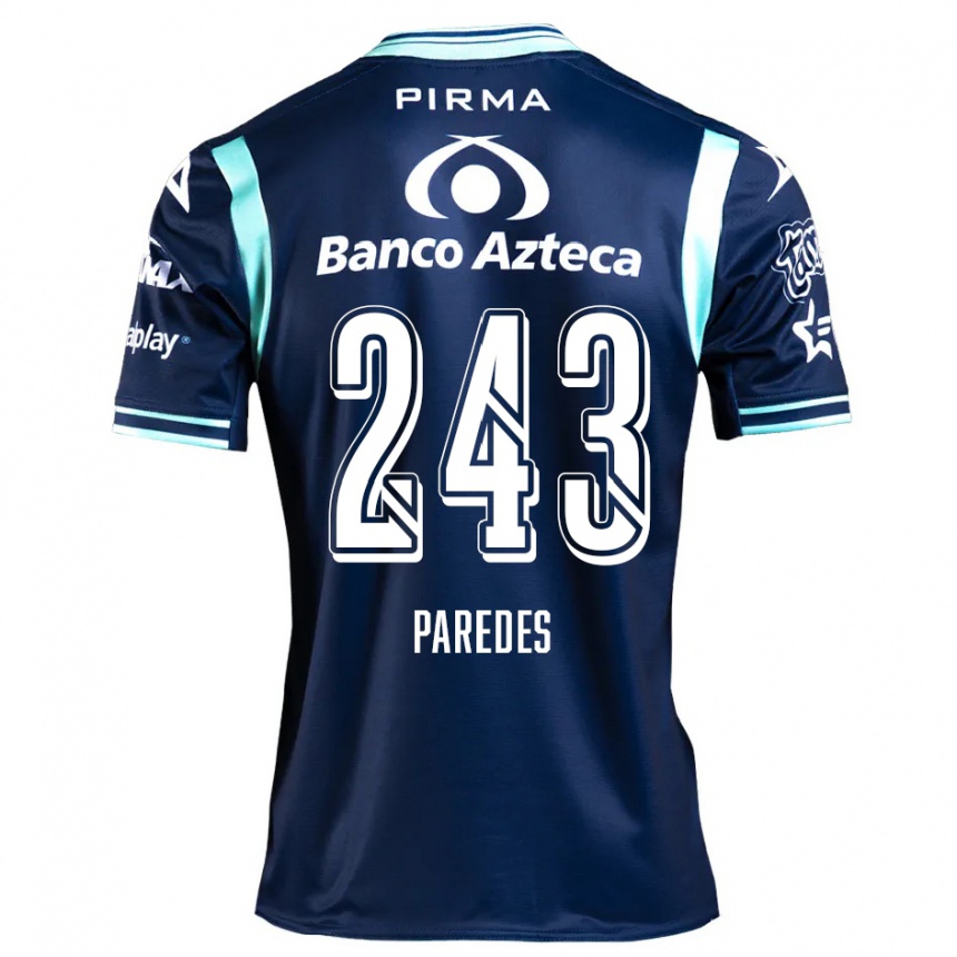 キッズフットボールIker Paredes#243ネイビーブルーアウェイシャツ2024/25ジャージーユニフォーム