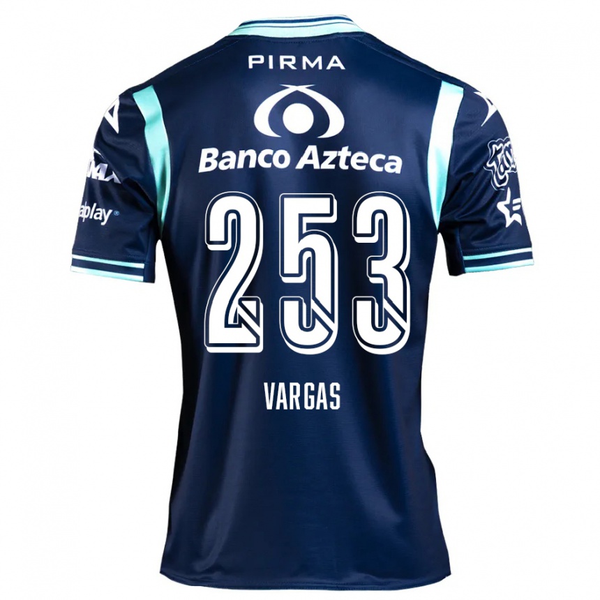 キッズフットボールEdwin Vargas#253ネイビーブルーアウェイシャツ2024/25ジャージーユニフォーム