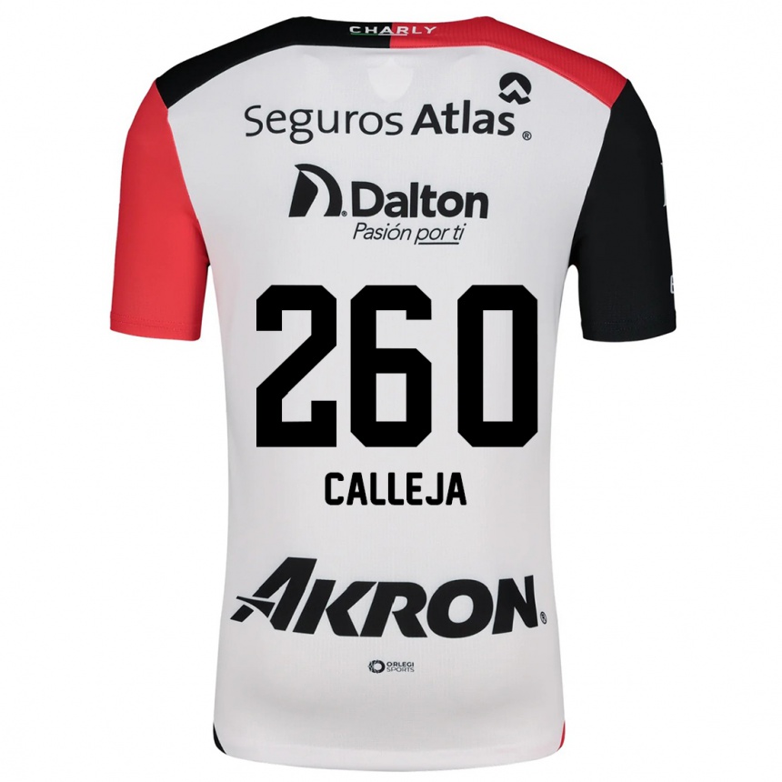 キッズフットボールDiego Calleja#260白 赤 黒アウェイシャツ2024/25ジャージーユニフォーム