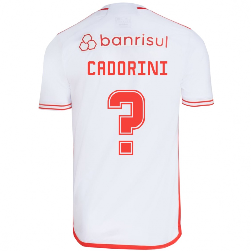 キッズフットボールMatheus Cadorini#0赤、白アウェイシャツ2024/25ジャージーユニフォーム