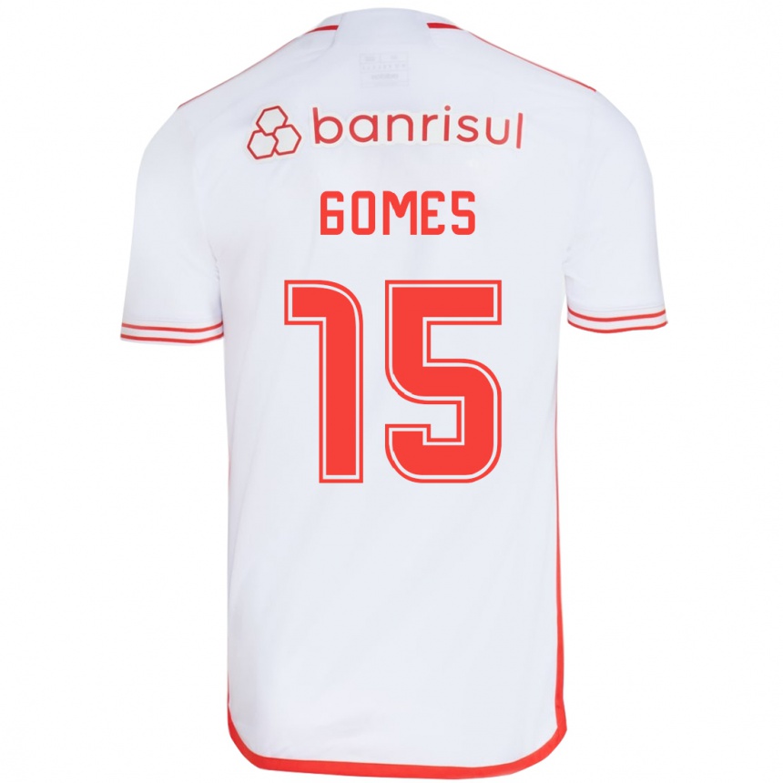 キッズフットボールBruno Gomes#15赤、白アウェイシャツ2024/25ジャージーユニフォーム