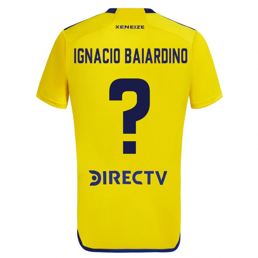 キッズフットボールJuan Ignacio Baiardino#0黄 青アウェイシャツ2024/25ジャージーユニフォーム