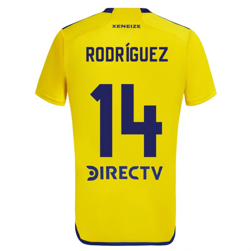 キッズフットボールIsaías Rodríguez#14黄 青アウェイシャツ2024/25ジャージーユニフォーム