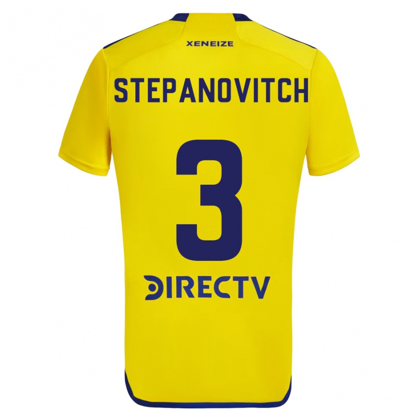 キッズフットボールNicolás Stepanovitch#3黄 青アウェイシャツ2024/25ジャージーユニフォーム