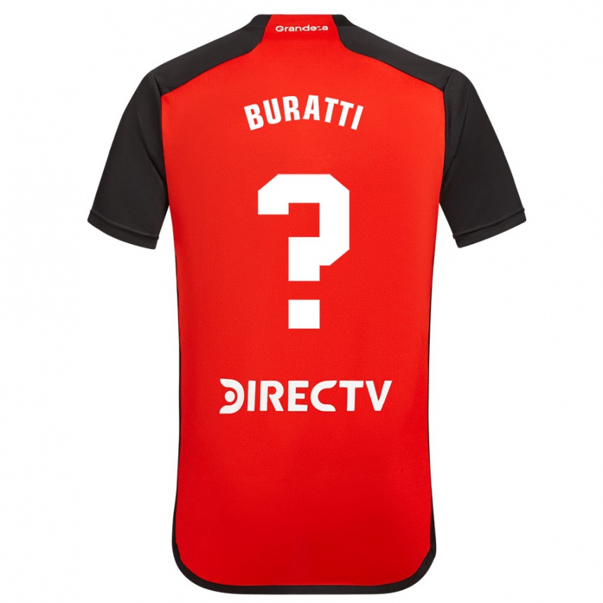 キッズフットボールRamiro Buratti#0赤 黒 白アウェイシャツ2024/25ジャージーユニフォーム