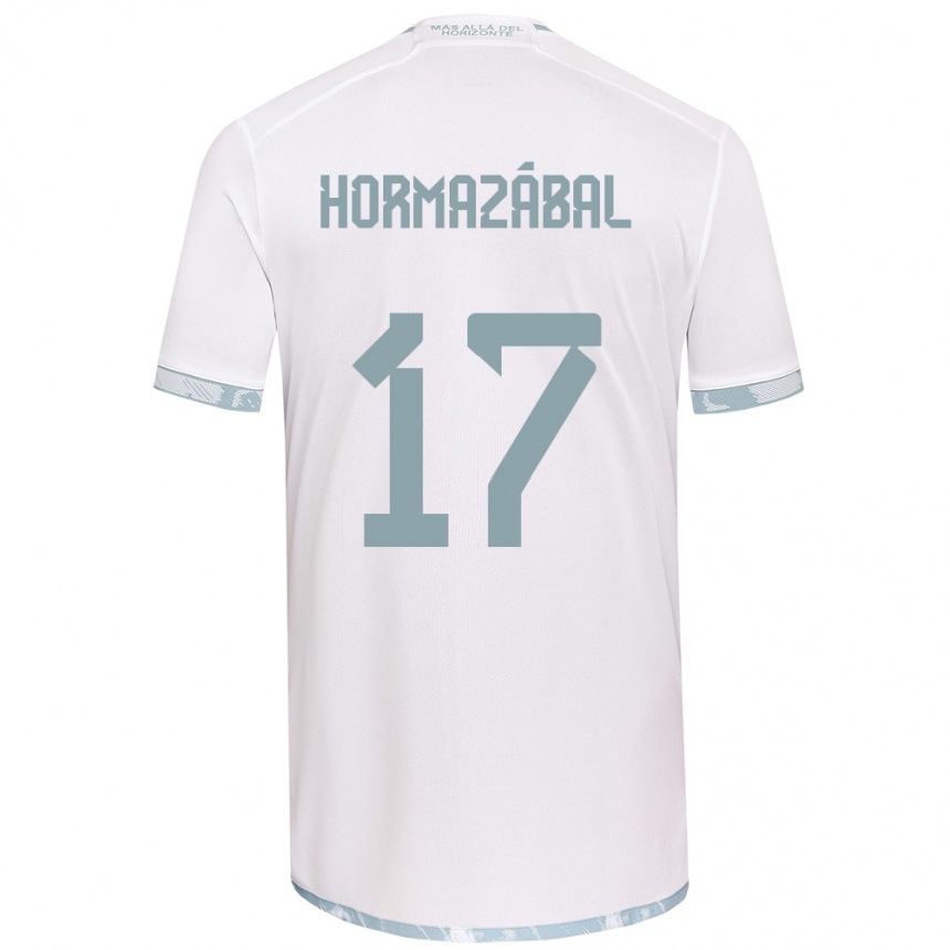 キッズフットボールFabián Hormazábal#17ホワイトグレーアウェイシャツ2024/25ジャージーユニフォーム