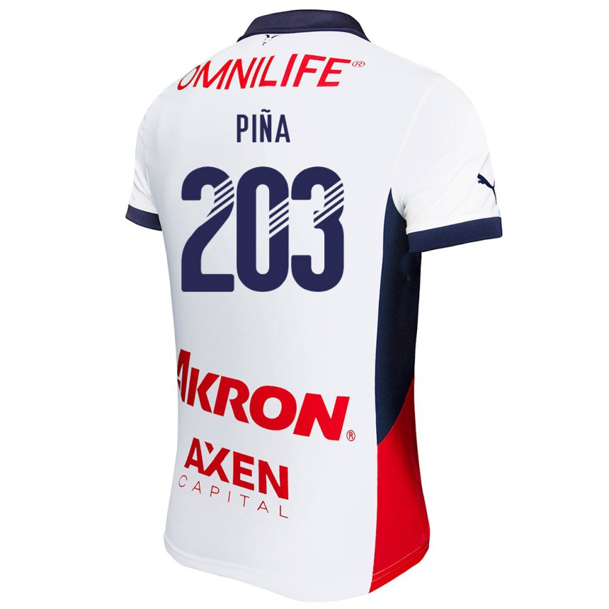 キッズフットボールFernando Piña#203白 赤 青アウェイシャツ2024/25ジャージーユニフォーム