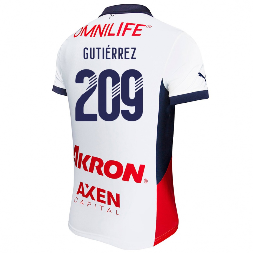 キッズフットボールEdgar Gutiérrez#209白 赤 青アウェイシャツ2024/25ジャージーユニフォーム