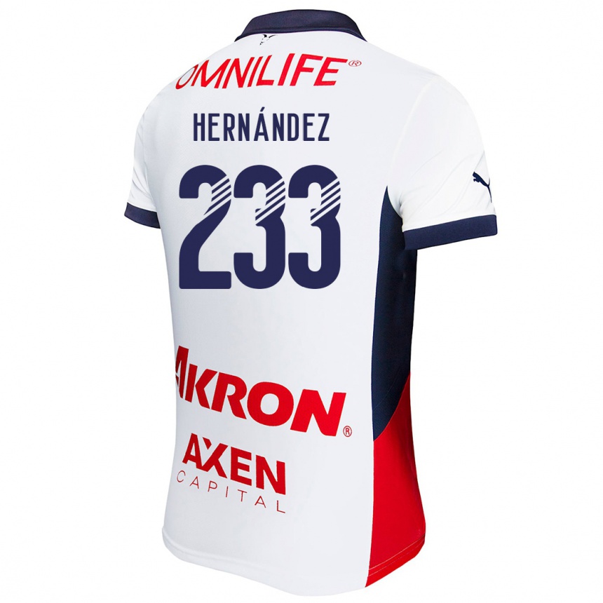 キッズフットボールZinedine Hernández#233白 赤 青アウェイシャツ2024/25ジャージーユニフォーム