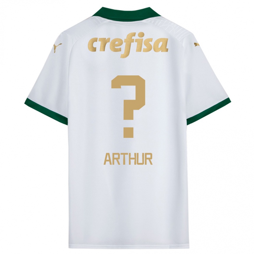 キッズフットボールLuis Arthur#0ホワイト グリーンアウェイシャツ2024/25ジャージーユニフォーム