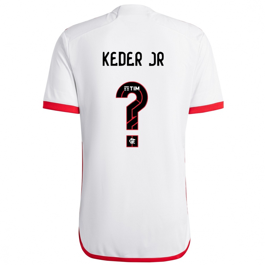 キッズフットボールKeder Jr#0赤、白アウェイシャツ2024/25ジャージーユニフォーム