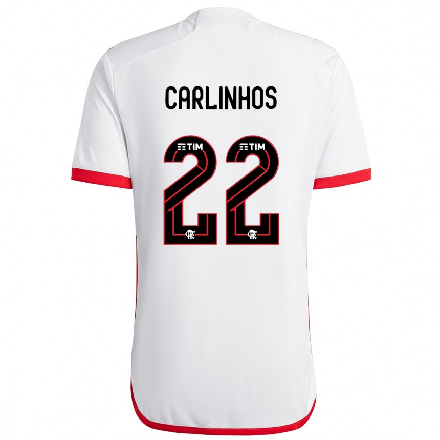 キッズフットボールCarlinhos#22赤、白アウェイシャツ2024/25ジャージーユニフォーム