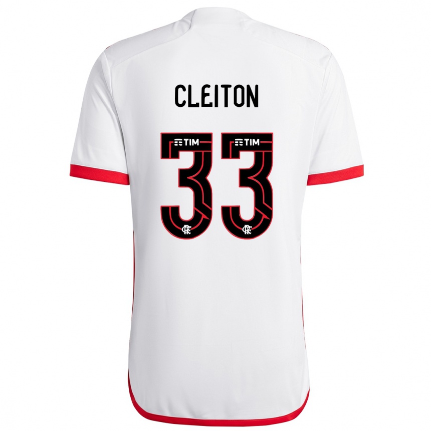 キッズフットボールCleiton#33赤、白アウェイシャツ2024/25ジャージーユニフォーム