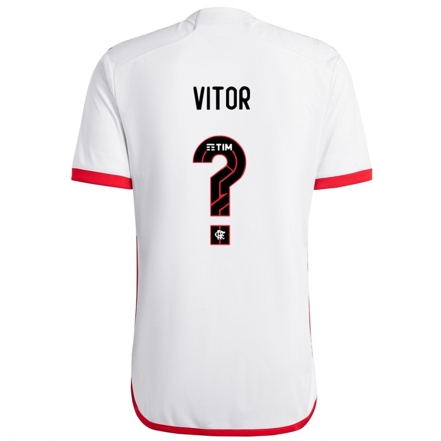 キッズフットボールJoão Vitor#0赤、白アウェイシャツ2024/25ジャージーユニフォーム