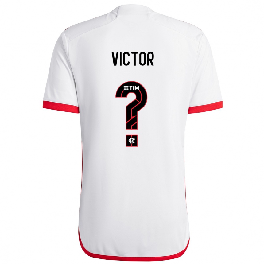 キッズフットボールJoão Victor#0赤、白アウェイシャツ2024/25ジャージーユニフォーム