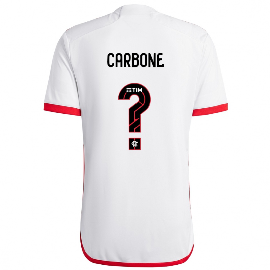 キッズフットボールCarbone#0赤、白アウェイシャツ2024/25ジャージーユニフォーム